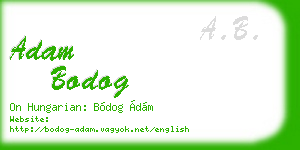 adam bodog business card